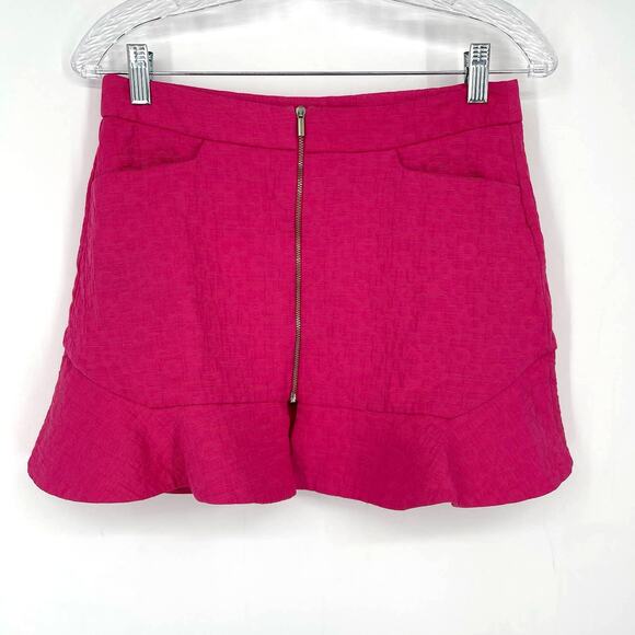 Zara Hot Pink Mini Skirt Medium Full Zipper - Picture 7 of 7